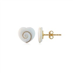 244009240013 Earstud Shiva's Eye (10mm), heart, 1.0cm, gold-plated | Marco Schreier