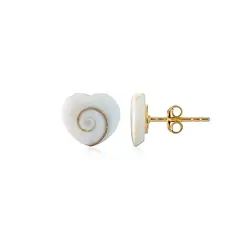 244009240013 Earstud Shiva's Eye (10mm), heart, 1.0cm, gold-plated | Marco Schreier