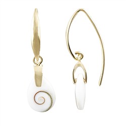 244009240014 Earrings Shiva's Eye (12 x 9mm), drop, 3.3cm, gold-plated | Marco Schreier