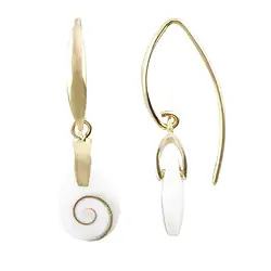 244009240014 Boucles d'oreilles avec crochets, Œil de Chiva (12 x 9mm), goutte, 3,3cm, doré | Marco Schreier