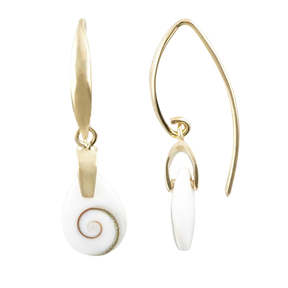 Earrings Shiva's Eye (12 x 9mm), drop, 3.3cm, gold-plated | Marco Schreier