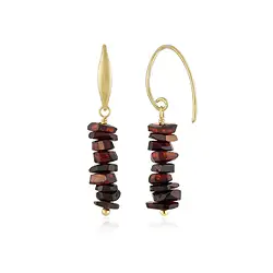 244009240087 Pendientes Ámbar (oscuro) facetado de forma libre, 4,0 cm, chapados en oro | Marco Schreier