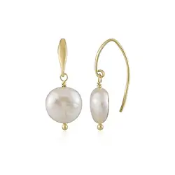 244009240089 Earrings, pearl, Lense (12mm), 3.0cm, gold-plated | Marco Schreier