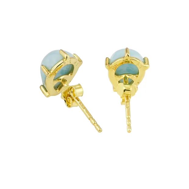 Clous d'oreilles Larimar, forme goutte, 1,1 cm, plaqués or | Marco Schreier