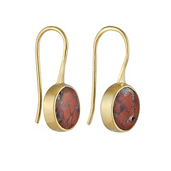 244009260024 Boucles d'oreilles Dragon Lace en agate, rondes, 2,2 cm, plaquées or | Marco Schreier