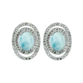 Pendientes Larimar, oval (8 x 6mm), topacio, 1,7cm, rodinado | Marco Schreier