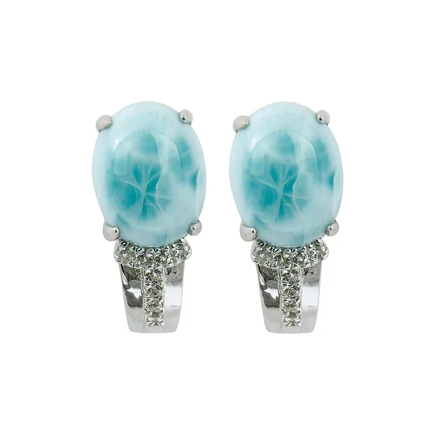 Pendientes Larimar, topacio, 1,6 cm, rodinados | Marco Schreier