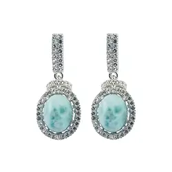 244018140022 Earstuds Larimar, topaz, 2.6 cm, rhodiniert | wholesaler gems & healing stones