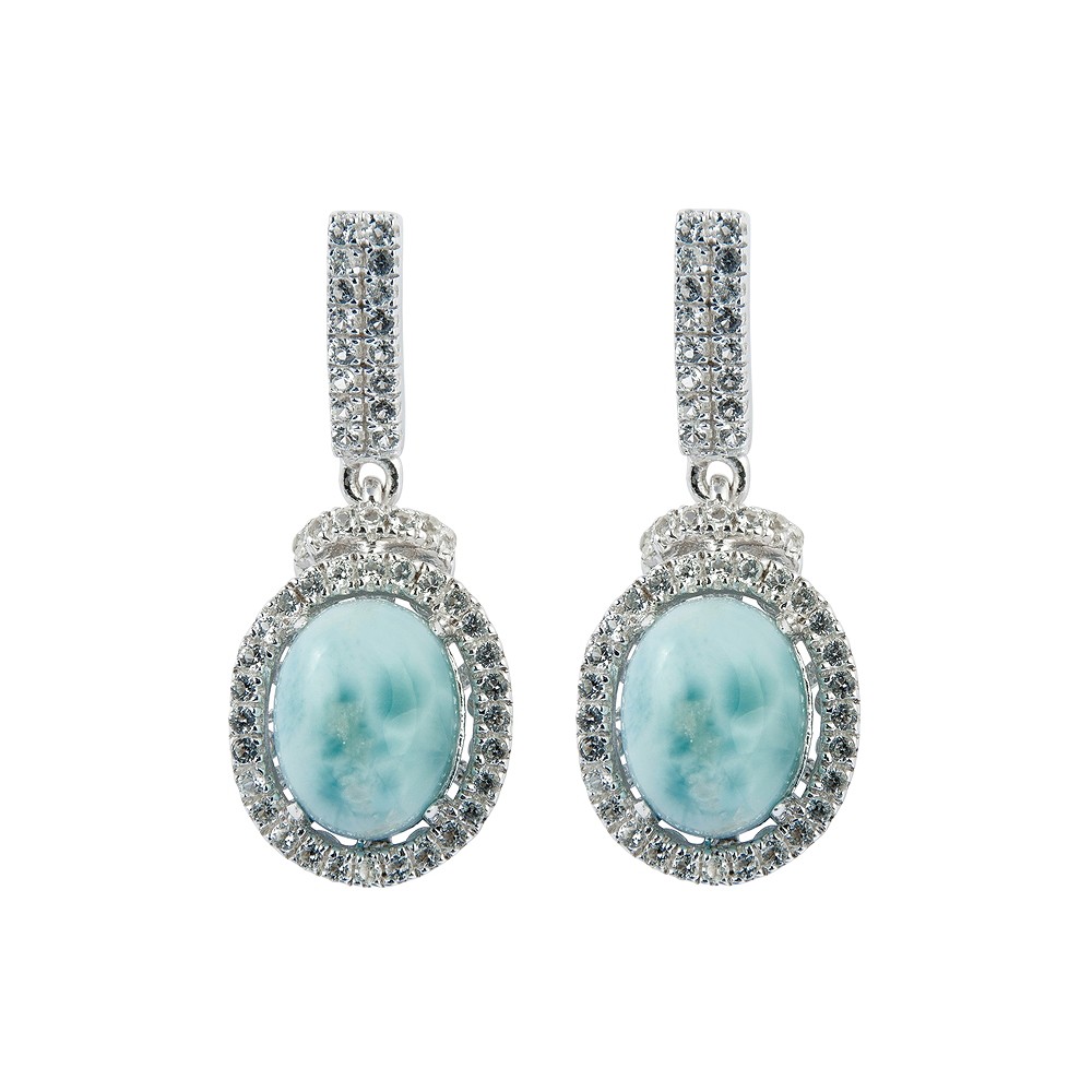 Clous d'oreilles Larimar, Topaze, 2,6cm, rhodié | Marco Schreier