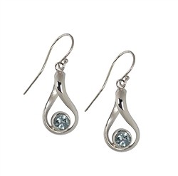 244018170022 Boucles d'oreilles Topaze (bleue), courbes, 3,6cm, rhodié | Marco Schreier