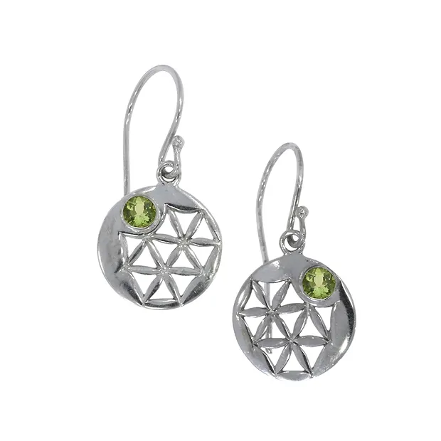 Earrings "Departure and New Beginning" Peridote, 3.0 cm, rhodiniert | Marco Schreier