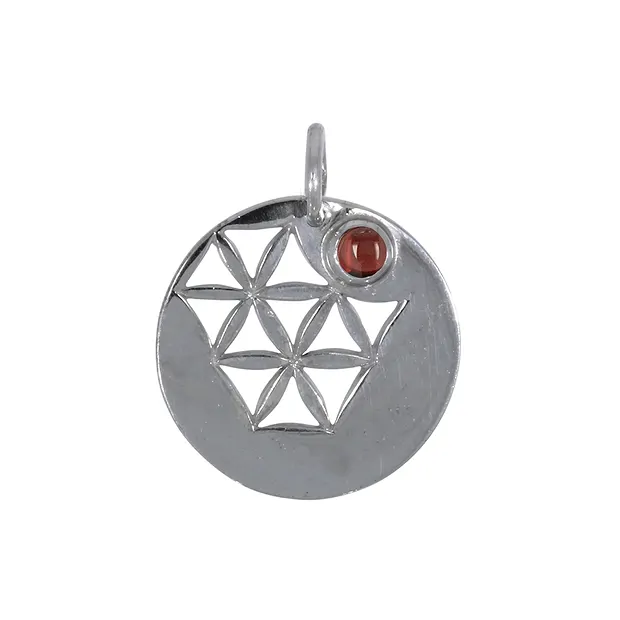 Earrings "Departure and new beginning" garnet, 3.0 cm, rhodiniert | Marco Schreier