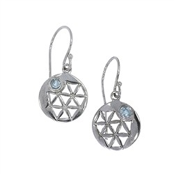 244018170027 Boucles d'oreilles avec crochets "Aufbruch und Neubeginn" Topaze (bleue), 3,0cm, rhodié | Marco Schreier
