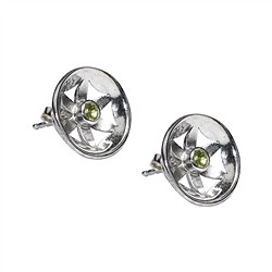 244018170028 Pendientes flor con Peridoto, 1,4 cm, rodinados | Marco Schreier