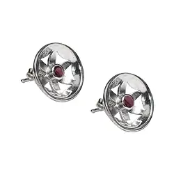 244018170029 Ohrstecker Granat (3mm), Blume, 1,4cm, rhodiniert | Marco Schreier