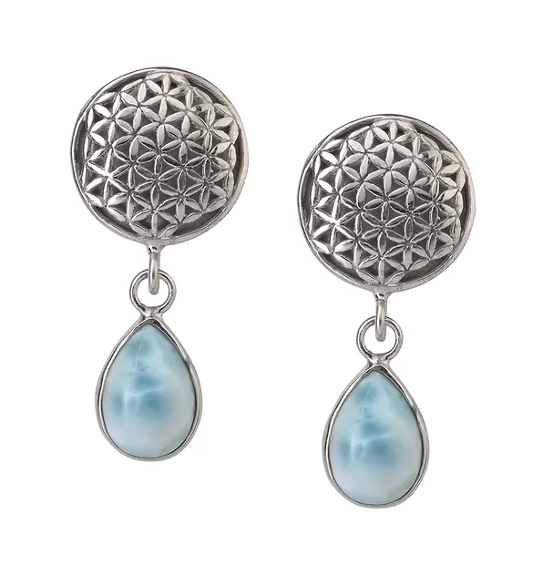 Clous d'oreilles Fleur de vie pour composants interchangeables, 2,0cm, rhodié | Marco Schreier