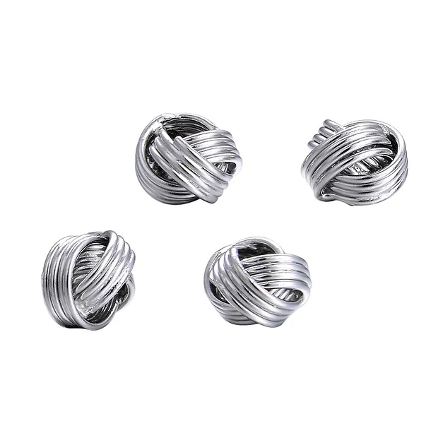 Perno auricolare "Knot", 7 mm, rodiato | grossista gemme e pietre curative