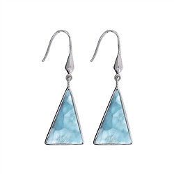 244018200032 Orecchini a triangolo di Larimar, 4,1 cm, rodiati | Marco Schreier