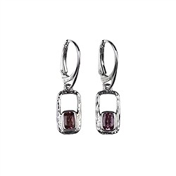 244018200169 Earrings tourmaline pink rectangle, 3.5 cm, rhodiniert | Marco Schreier