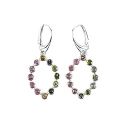 244018210052 Earrings Tourmaline (multicolour), oval, 4.4 cm, rhodiniert | Marco Schreier