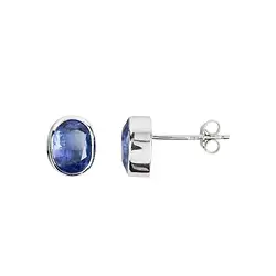 244018210140 Ohrstecker Disthen oval facettiert, 1,0cm, rhodiniert | Marco Schreier