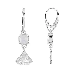 244018210163 Pendientes labardorita (blanca) Cussion, hoja de ginkgo, 4,3 cm | Marco Schreier