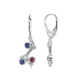 Orecchini Cianite (blu), Tormalina (rosa), 4,1 cm, rodiati | Marco Schreier
