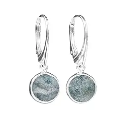 244018210328 Earrings ocelot jasper round, 3.1 cm, rhodiniert | Marco Schreier