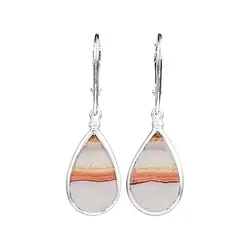 244018210329 Pendientes de gota de jaspe Java Sunset, 3,8 cm, rodinados | Marco Schreier