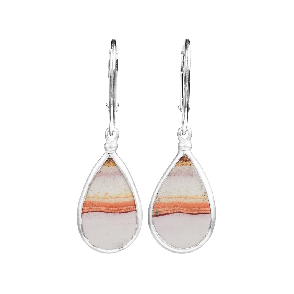 Java Sunset jasper drop earrings, 3.8 cm, rhodiniert | Marco Schreier