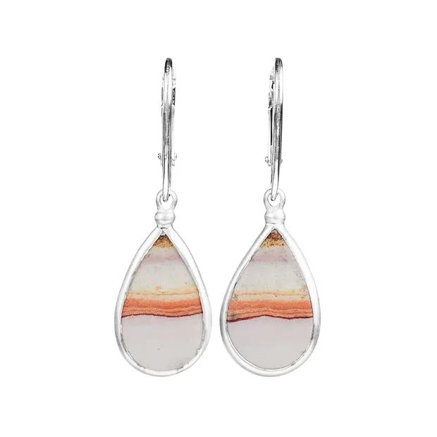 Java Sunset jasper drop earrings, 3.8 cm, rhodiniert | Marco Schreier