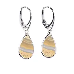 244018210347 Boucles d'oreilles Dentelle-Agate Goutte (17 x 11mm), 4,0cm, rhodié | Marco Schreier