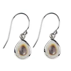 244018210520 Earrings Mother of Pearl (light) drop, 2.0 cm, rhodiniert | Marco Schreier