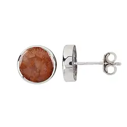 244018220100 Perno auricolare corallo rotondo (13 mm), 1,4 cm, rodiato | Marco Schreier