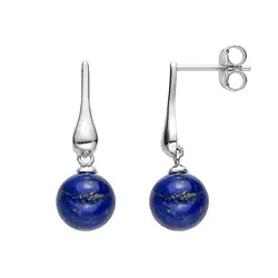 244018240001 Clous d'oreilles Lapis-lazuli boule, 2,4cm, rhodié | Marco Schreier