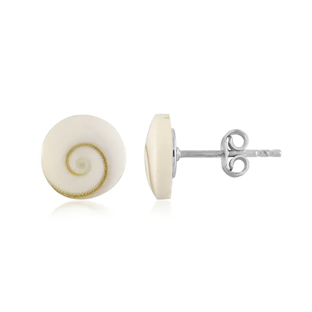 Clous d'oreilles Œil de Chiva (10mm), rond, 1,0cm, rhodié | Marco Schreier