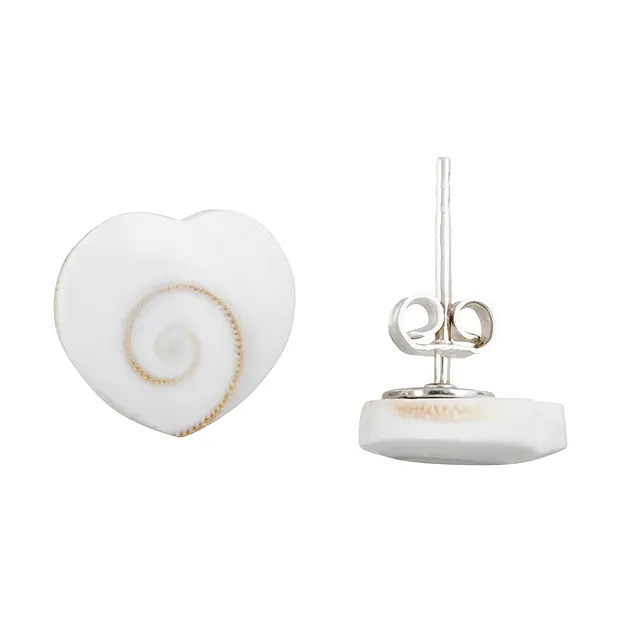 Clous d'oreilles Œil de Chiva (10mm), cœur, 1,3cm, rhodié | Marco Schreier