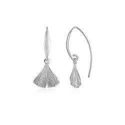 244018240053 Boucles d'oreilles avec crochets, feuille de ginkgo, 2,8cm, rhodié | Marco Schreier
