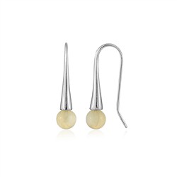 244018240054 Boucles d'oreilles avec crochets, Serpentine, boule (6mm), 2,4cm, rhodié | Marco Schreier