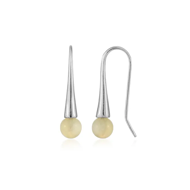 Boucles d'oreilles avec crochets, Serpentine, boule (6mm), 2,4cm, rhodié | Marco Schreier