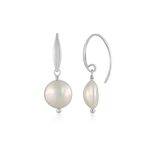 Pendientes, perla, Lente (12 mm), 3,0 cm, rodinado | Marco Schreier