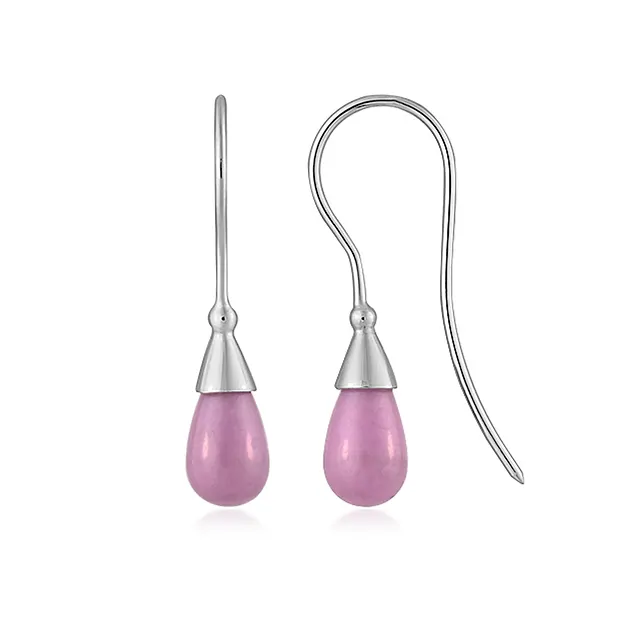 Phosphosiderite earrings, pampel (10 x 6mm), 2.6cm, rhodiniert | Marco Schreier