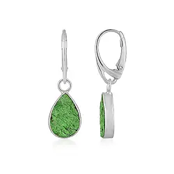 244018250005 Earrings Uvarovite (15 x 10mm), 3.1cm, rhodiniert | Marco Schreier