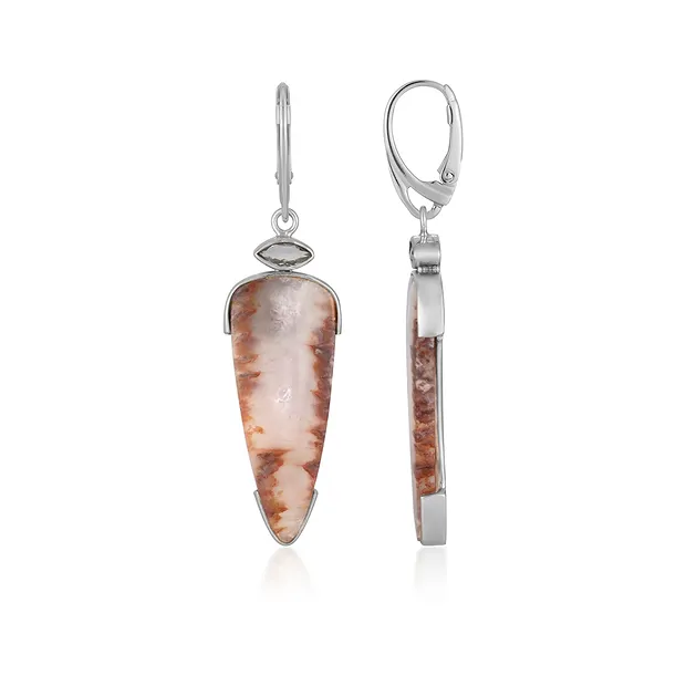 Orecchini Caramel-Druzy, fantasia (35 x 14 mm), topazio, 5,9 cm, rodiati | Marco Schreier