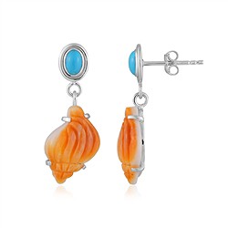 244018250015 Ohrstecker Piny Oyster, Türkis, 2,7cm | Edelsteine, Heilsteine & Schmuck-Handel