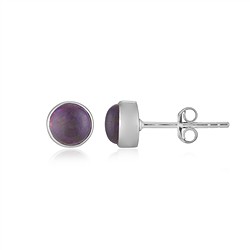 244018250126 Ohrstecker Sugilith, rund (6mm), 0,7cm, rhodiniert | Marco Schreier