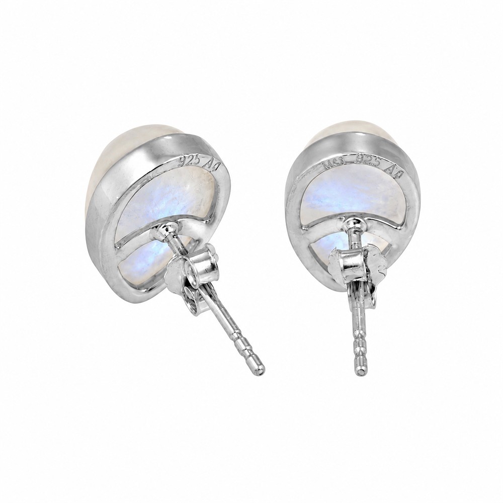 Ohrstecker Labradorit (weiß), Tropfen, 1,3cm, rhodiniert | Marco Schreier