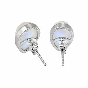 Labrodorite (white) earstuds, teardrop shape, 1.3 cm, rhodiniert | Marco Schreier