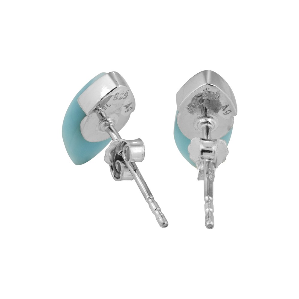 Ohrstecker Larimar, Marquise (12 x 6mm), 1,3cm, rhodiniert | Marco Schreier
