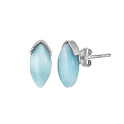 244018260019 Ohrstecker Larimar, Marquise (12 x 6mm), 1,3cm, rhodiniert | Marco Schreier